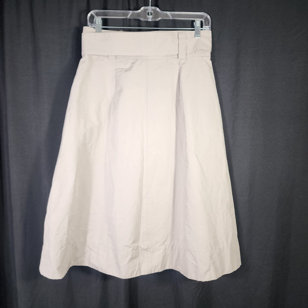 Madewell‎ Tan Utility Belted A-Line Midi Skirt Size 4 Button Front Pockets - Picture 5 of 6